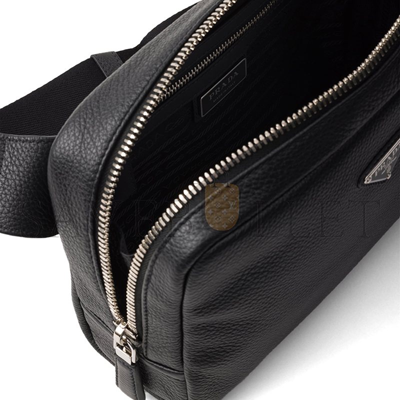 PRADA LEATHER SHOULDER BAG WITH CHARM 2VH181 (24*16.5*7cm) PRADA LEATHER SHOULDER BAG WITH CHARM 2VH181 (24*16.5*7cm)